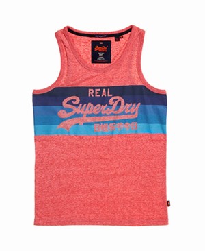 Superdry Vintage Logo Cali Stripe Férfi Mellény Narancssárga/Piros | OUQES2458